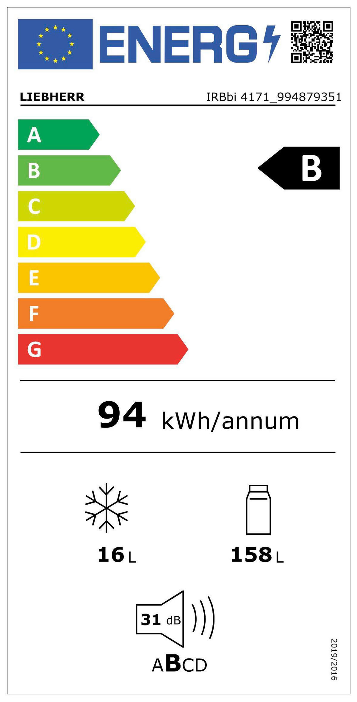 KÜHLSCHRANK 56-57/121-123,1/55 cm IRBBI 4171  - Weiß, Basics, Kunststoff (56-57/121-123,1/55cm) - Liebherr