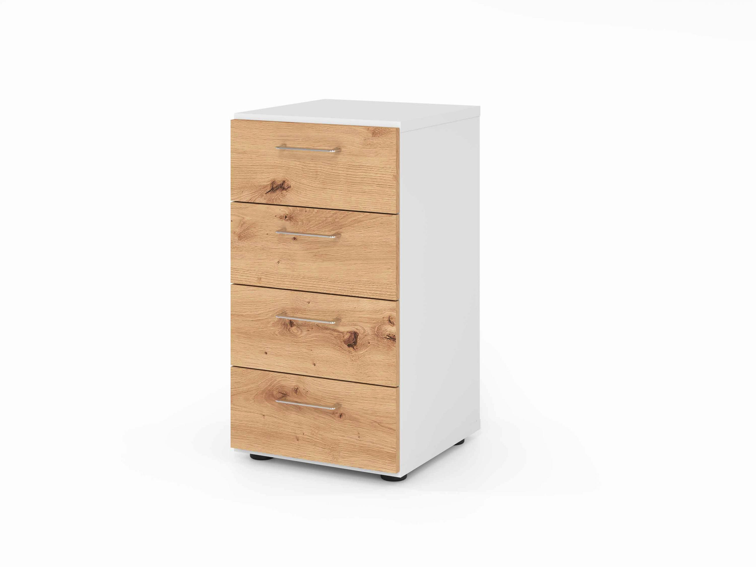 AKTENSCHRANK Weiß, Eiche dunkel  - Eiche dunkel/Weiß, Basics, Holzwerkstoff (40/74,8/41,7cm) - Venda