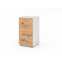 AKTENSCHRANK Weiß, Eiche dunkel  - Eiche dunkel/Weiß, Basics, Holzwerkstoff (40/74,8/41,7cm) - Venda