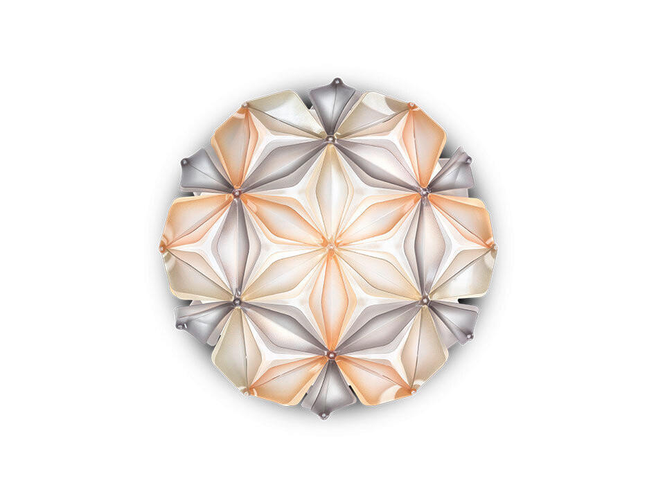 Slamp Deckenleuchte La Vie Hellgrau, Beige, Transparent, Bernstein 50x19x47 cm