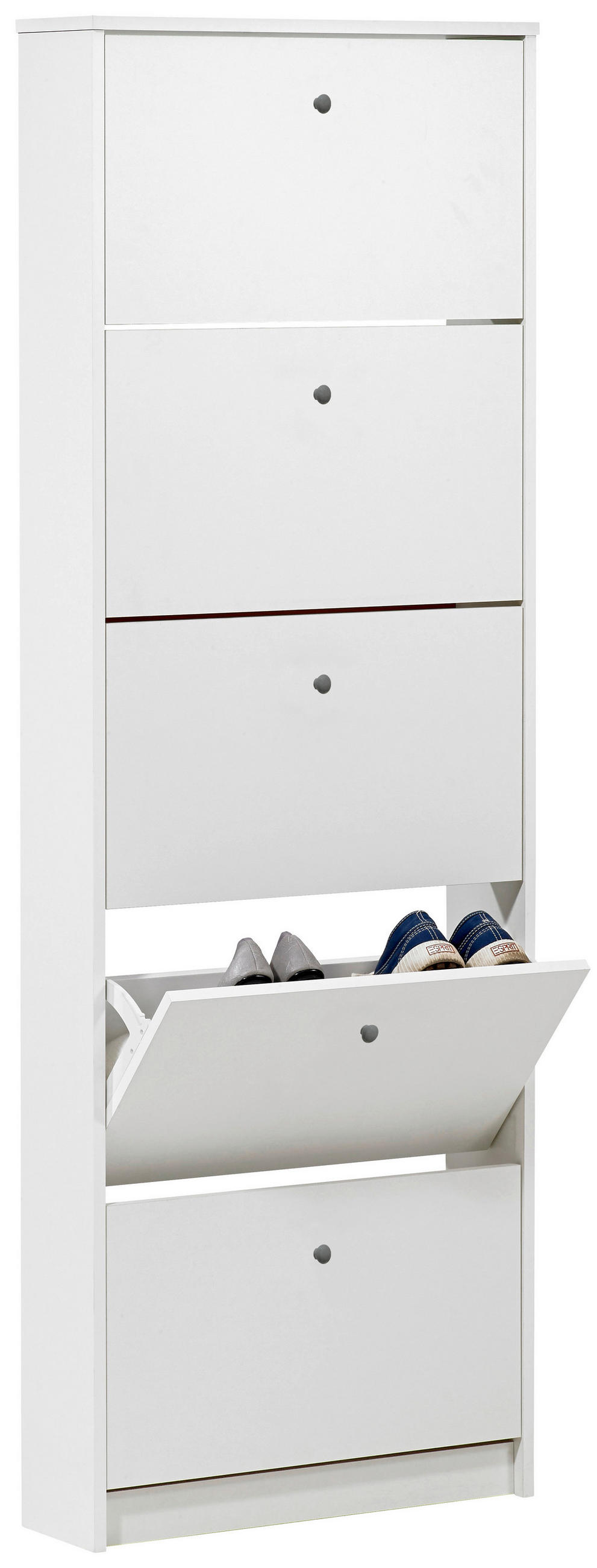 OMARA Z LOPUTAMI ZA ČEVLJE bela - srebrne barve/bela, Moderno, umetna masa/leseni material (58,5/169/17cm) - Carryhome