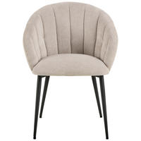 ARMLEHNSTUHL Stahl  - Beige/Schwarz, Design, Textil/Metall (62/80/57cm) - MID.YOU