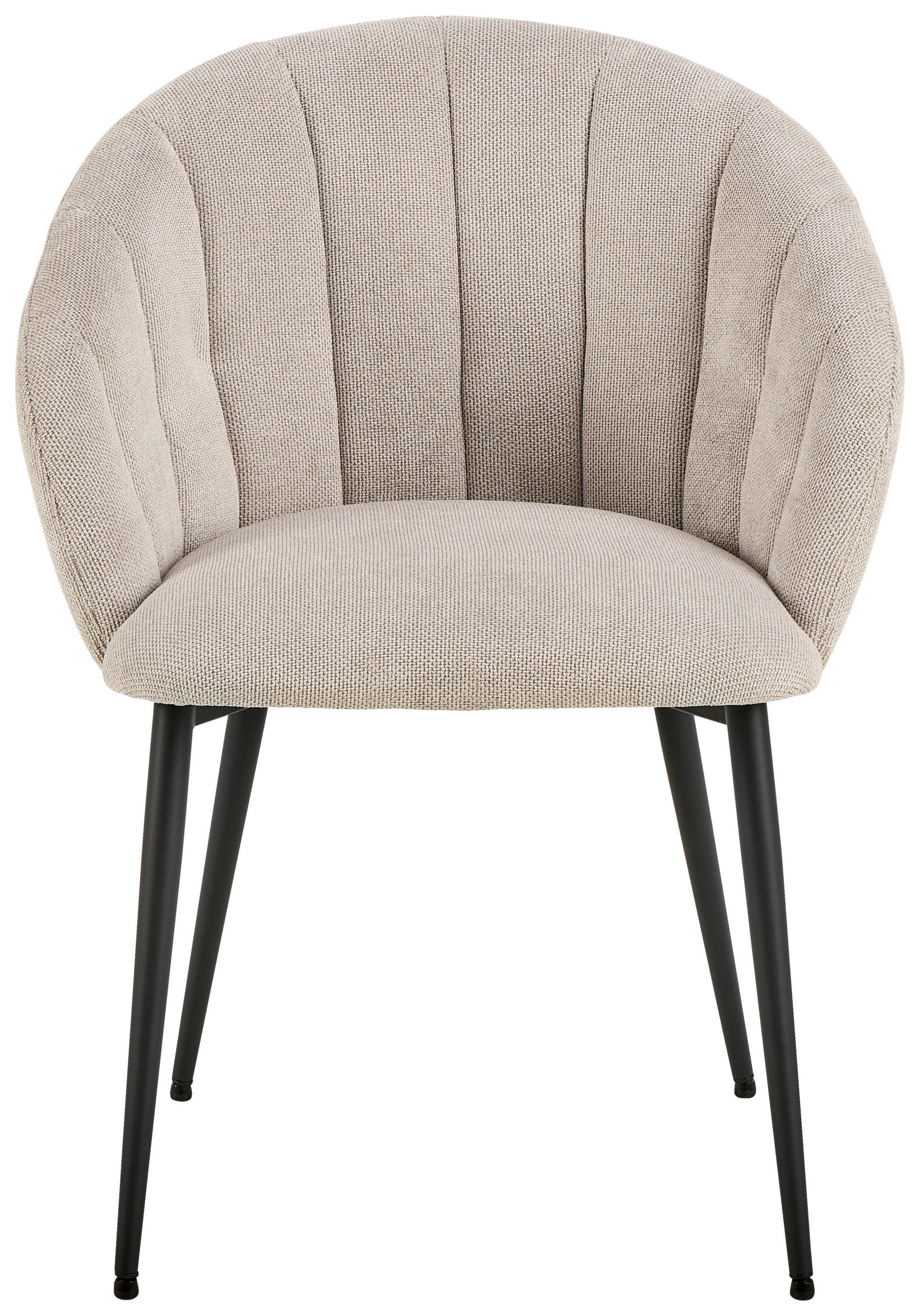 Scaun Cu Brațe din metal, textil, negru, bej