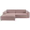 ECKSOFA Altrosa Feincord  - Schwarz/Altrosa, KONVENTIONELL, Kunststoff/Textil (168/276cm) - Hom`in