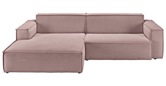 ECKSOFA Altrosa Feincord  - Schwarz/Altrosa, KONVENTIONELL, Kunststoff/Textil (168/276cm) - Hom`in