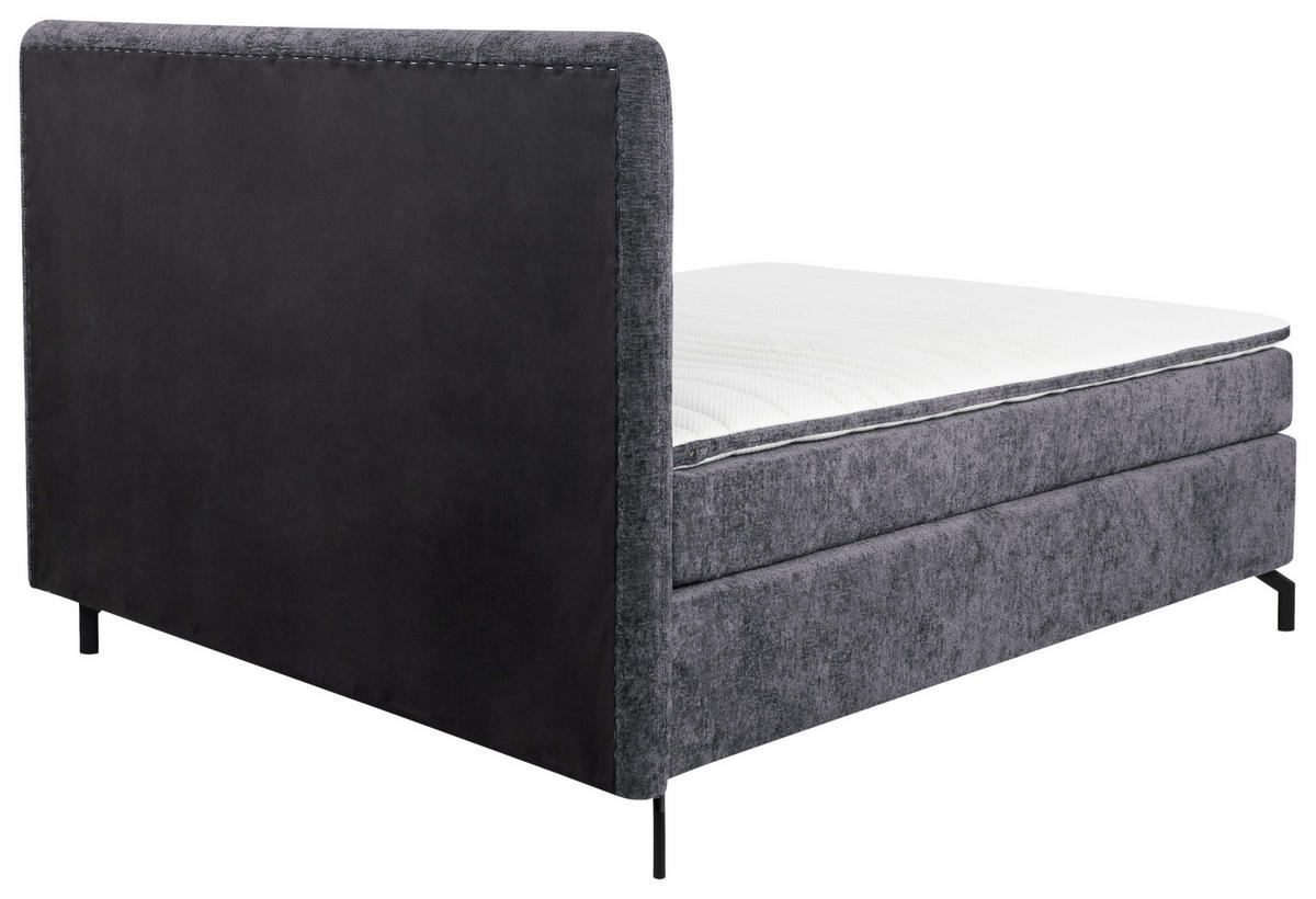 BOXSPRINGBETT 160/200 cm  in Anthrazit  - Anthrazit/Schwarz, Design, Textil/Metall (160/200cm) - Esposa