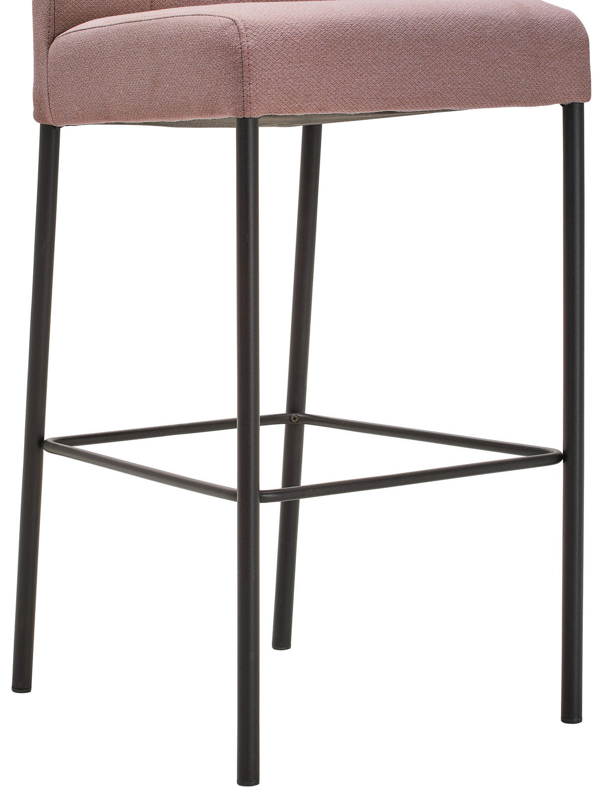 BARHOCKER Webstoff Rosa, Schwarz Eisen Stoffauswahl  - Schwarz/Rosa, Design, Textil/Metall (42/102/50cm) - home24