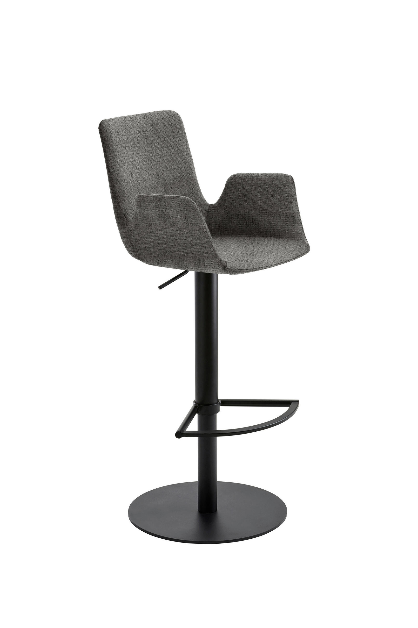 BARHOCKER in Metall, Textil Grau  - Schwarz/Grau, Design, Textil/Metall (53/84-109/50cm) - Novel
