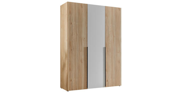 KLEIDERSCHRANK in Weiß, Eichefarben - Eichefarben/Schwarz, KONVENTIONELL, Holzwerkstoff/Kunststoff (150/210/53cm) - Carryhome