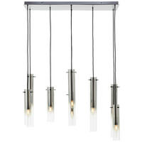 HÄNGLAMPA Glasini 80/30/199 cm  - grå/svart, Design, metall/glas (80/30/199cm) - Brilliant