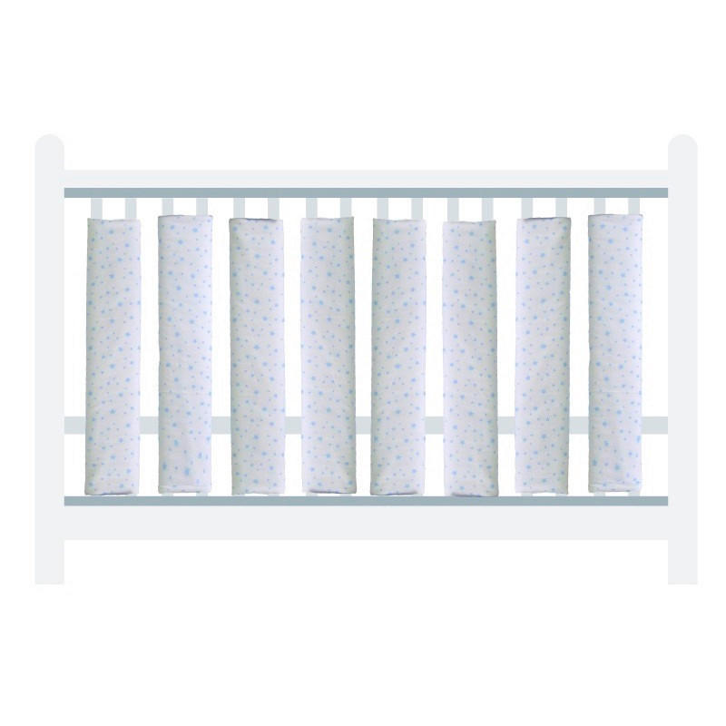 ZAŠČITNA OGRAJA ZA POSTELJICO - modra/bela, Basics, tekstil (27/56cm)