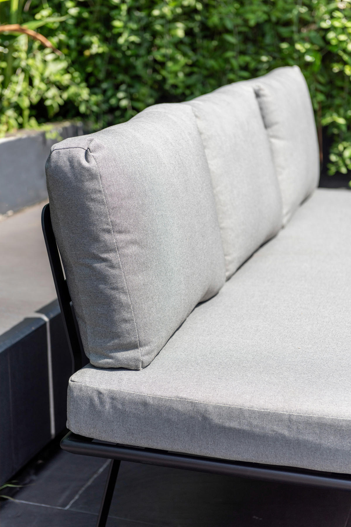 GARTENBANK 177/74,7/73,3 cm  Carbonstahl  - Hellgrau/Schwarz, Design, Textil/Metall (177/74,7/73,3cm) - Ambia Garden
