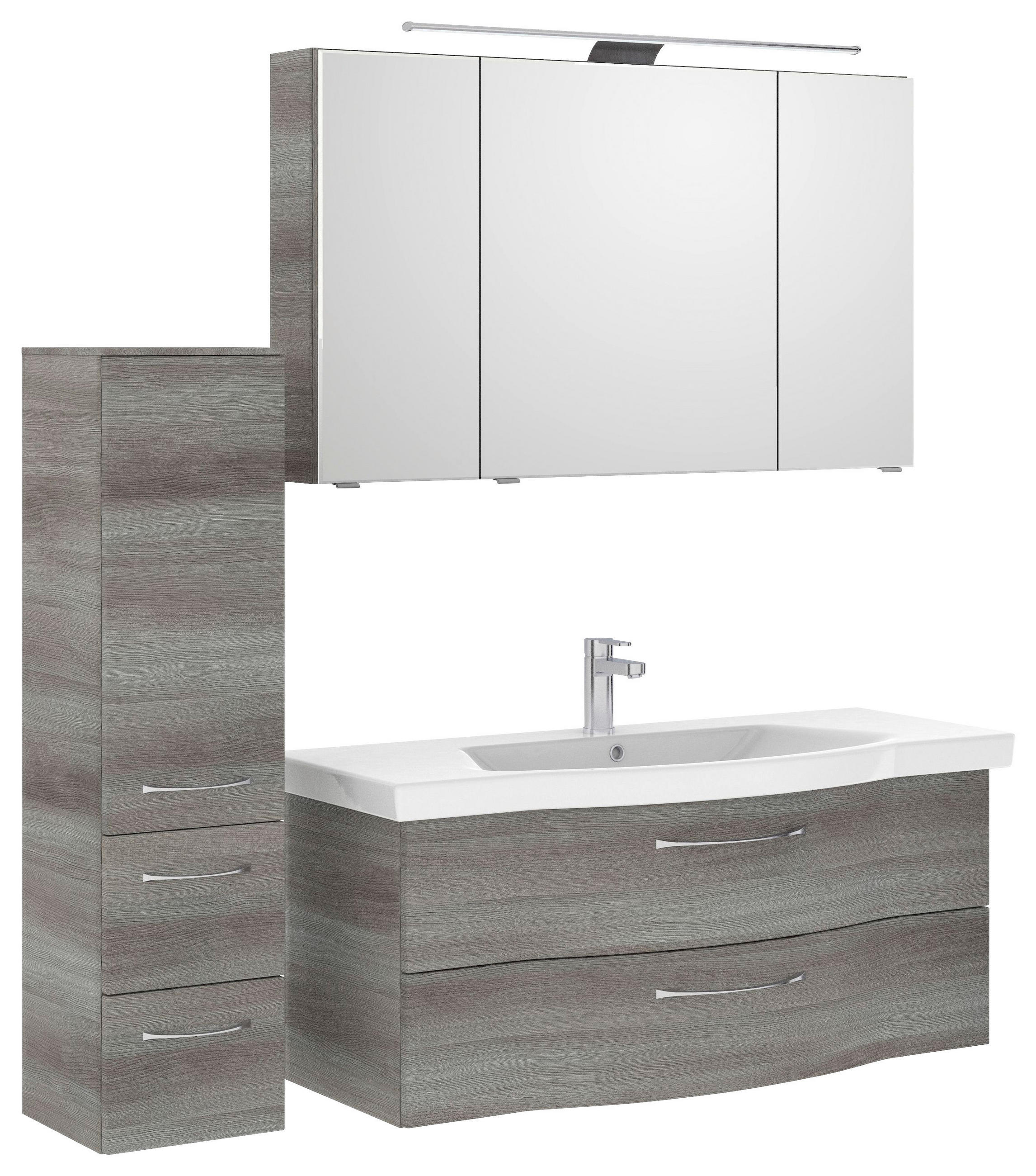 BADEZIMMER 4-teilig in 152 cm - Chromfarben/Graphitfarben, KONVENTIONELL, Glas/Keramik (152cm) - Pelipal