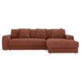 ECKSOFA in Cord Bronzefarben  302/182 cm  - Schwarz/Bronzefarben, MODERN, Kunststoff/Textil (302/182cm) - Carryhome