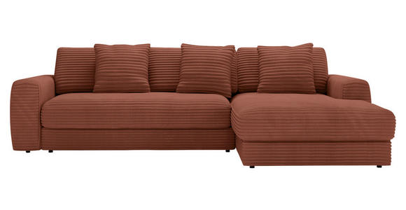 ECKSOFA in Cord Bronzefarben  302/182 cm  - Schwarz/Bronzefarben, MODERN, Kunststoff/Textil (302/182cm) - Carryhome