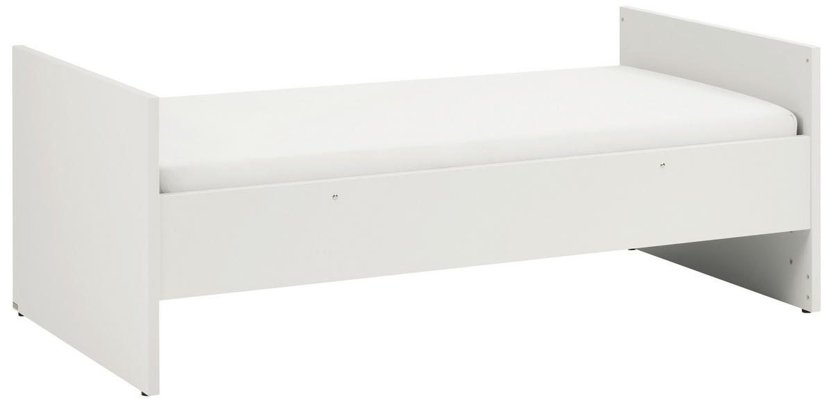 NIZKA POSTELJA - črna/bela, Basics, umetna masa/leseni material (145/75/51cm) - Paidi