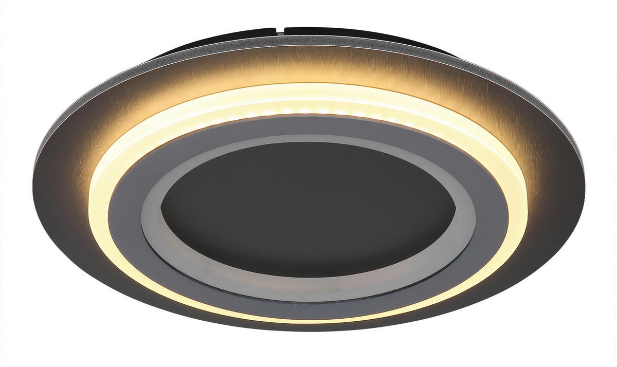 LED-DECKENLEUCHTE 34/5,5 cm   - Opal/Hellgrau, Design, Kunststoff/Metall (34/5,5cm) - Globo