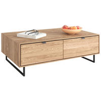 COUCHTISCH Eiche furniert, massiv rechteckig Eichefarben  - Eichefarben/Dunkelgrau, Design, Holz/Holzwerkstoff (110,2/40/70cm) - Livetastic