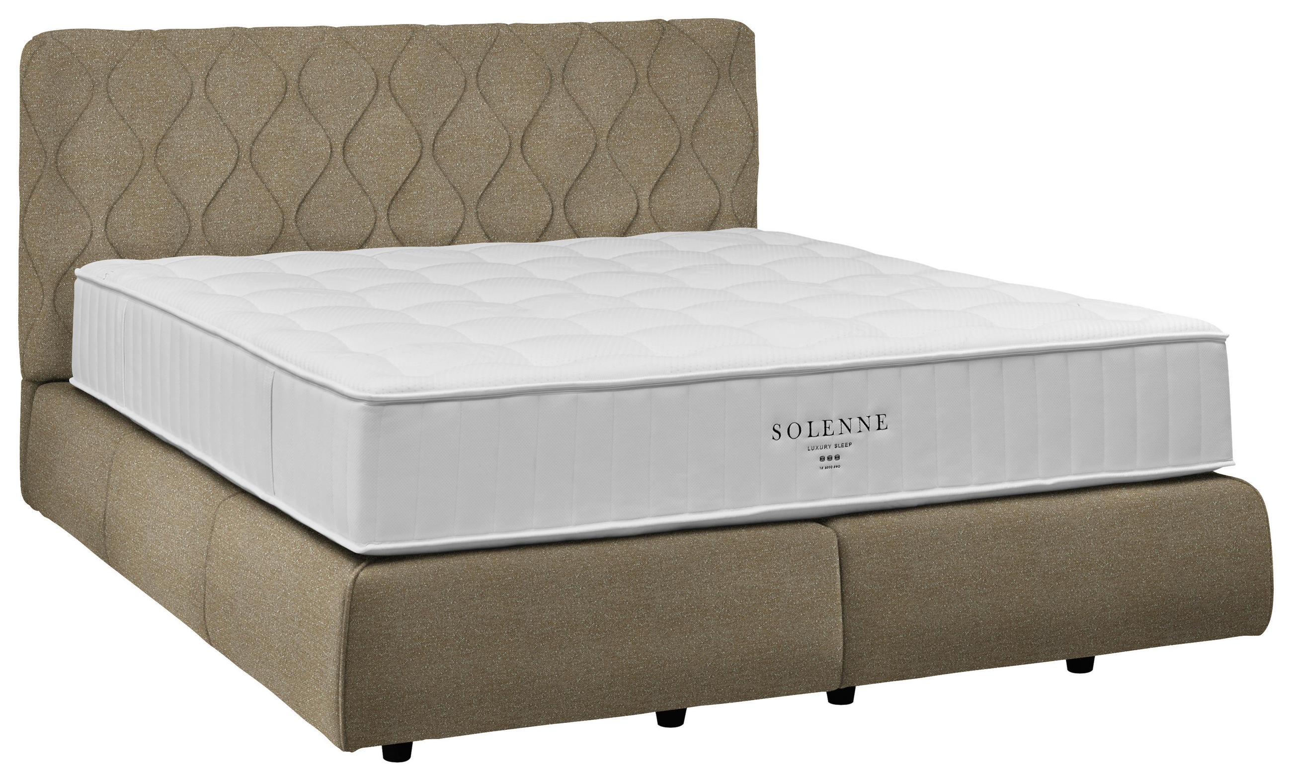 BOXSPRINGBETT 160/200 cm  in Beige  - Beige/Schwarz, Design, Kunststoff/Textil (160/200cm) - Johann Jakob
