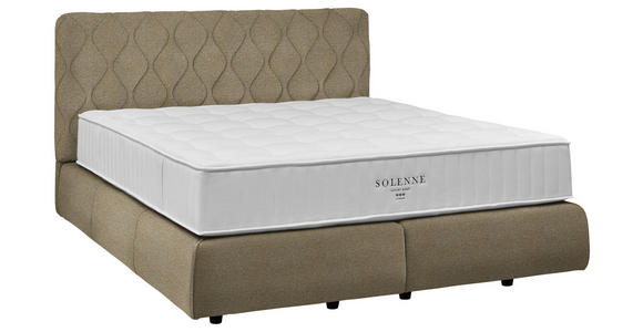BOXSPRINGBETT 200/200 cm  in Beige  - Beige/Schwarz, Design, Kunststoff/Textil (200/200cm) - Johann Jakob