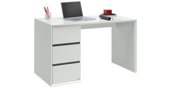 SCHREIBTISCH 125/60/76 cm in Schwarz, Weiß - Schwarz/Weiß, Design, Holzwerkstoff (125/60/76cm) - Xora