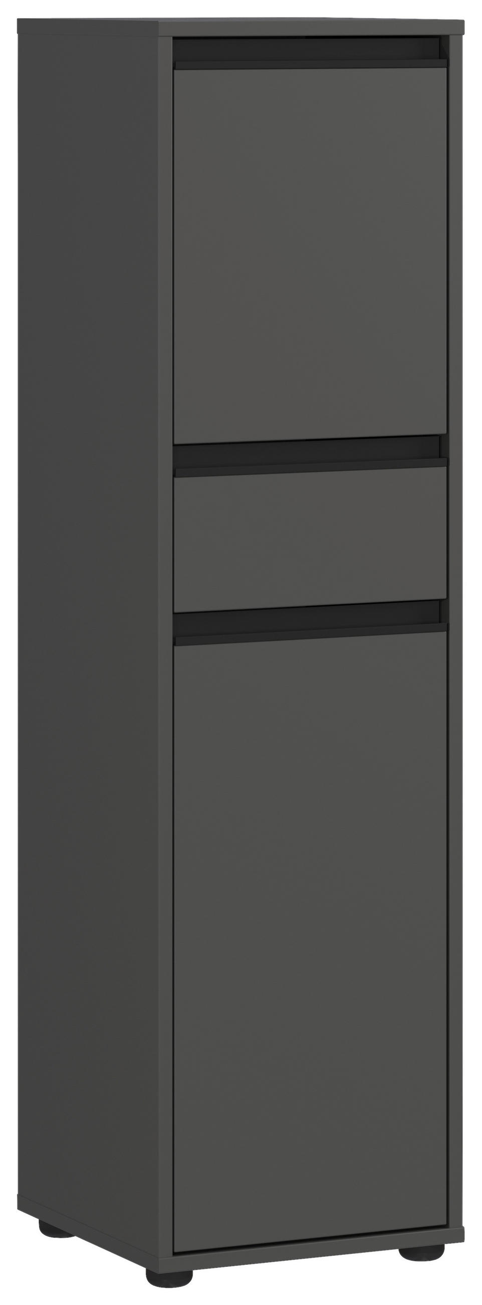 MIDISCHRANK 33/121/34 cm  - Graphitfarben/Schwarz, MODERN, Holzwerkstoff/Metall (33/121/34cm) - Germania