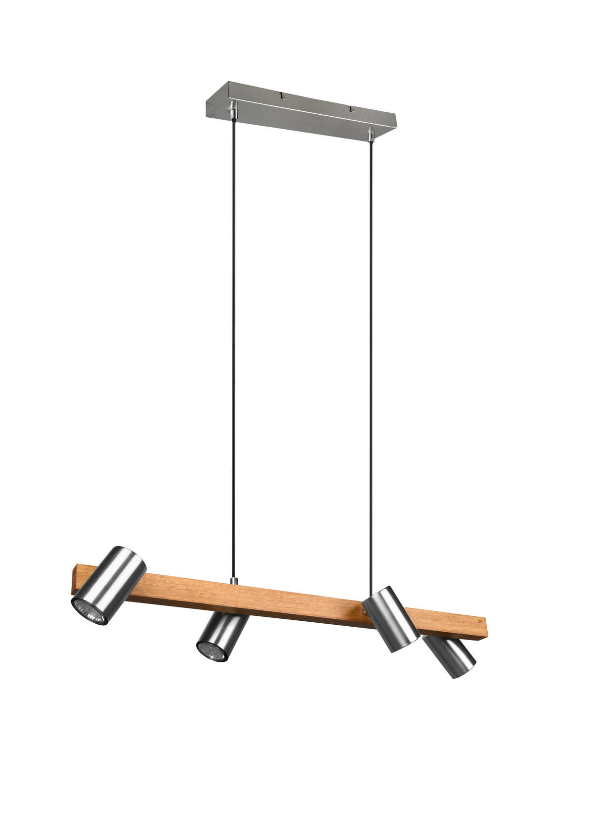 HÄNGELEUCHTE 80/20/150 cm    - Nickelfarben, Lifestyle, Holz/Metall (80/20/150cm) - Trio Leuchten