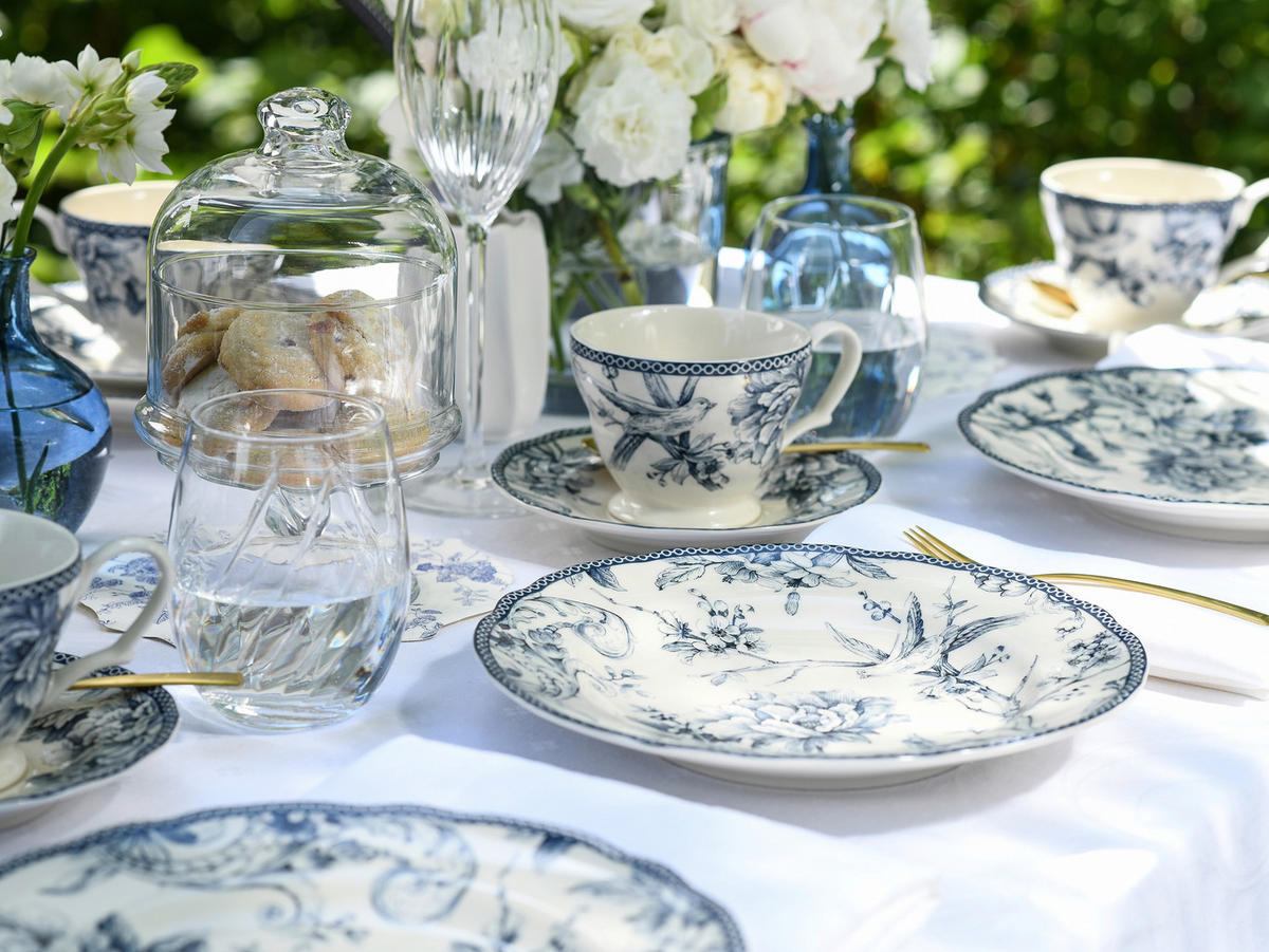 KOMBISERVICE Adelaide Blau 20-teilig  - Blau/Weiß, Basics, Keramik - Creatable