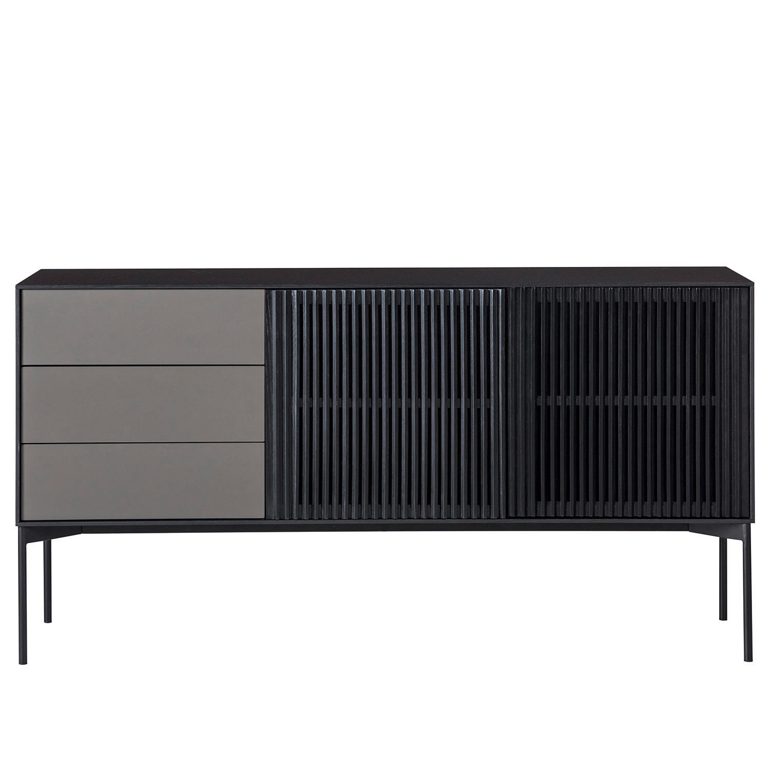 SIDEBOARD  in 160/82/45 cm  - Anthrazit/Schwarz, Design, Holz/Holzwerkstoff (160/82/45cm) - home24
