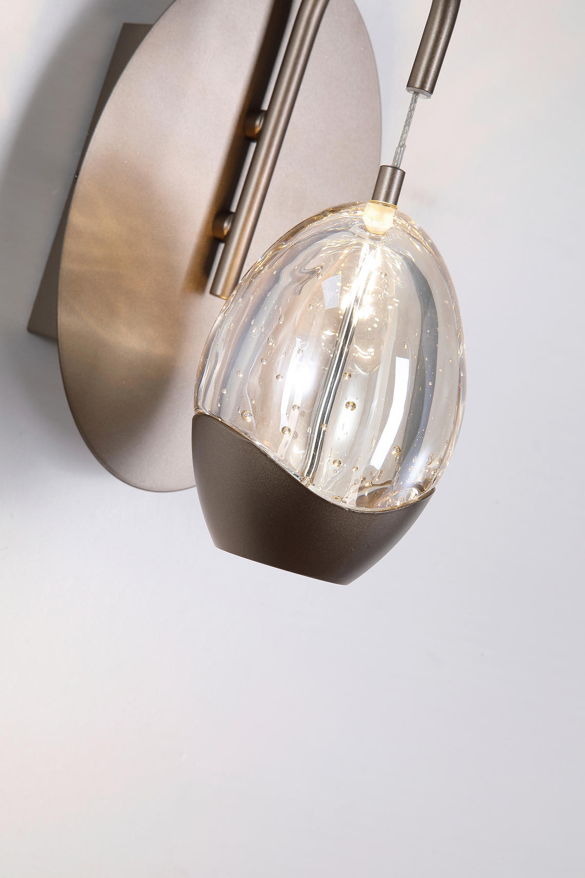 LED-WANDLEUCHTE   - Champagner/Transparent, Trend, Glas/Metall (25,5/13/19cm)