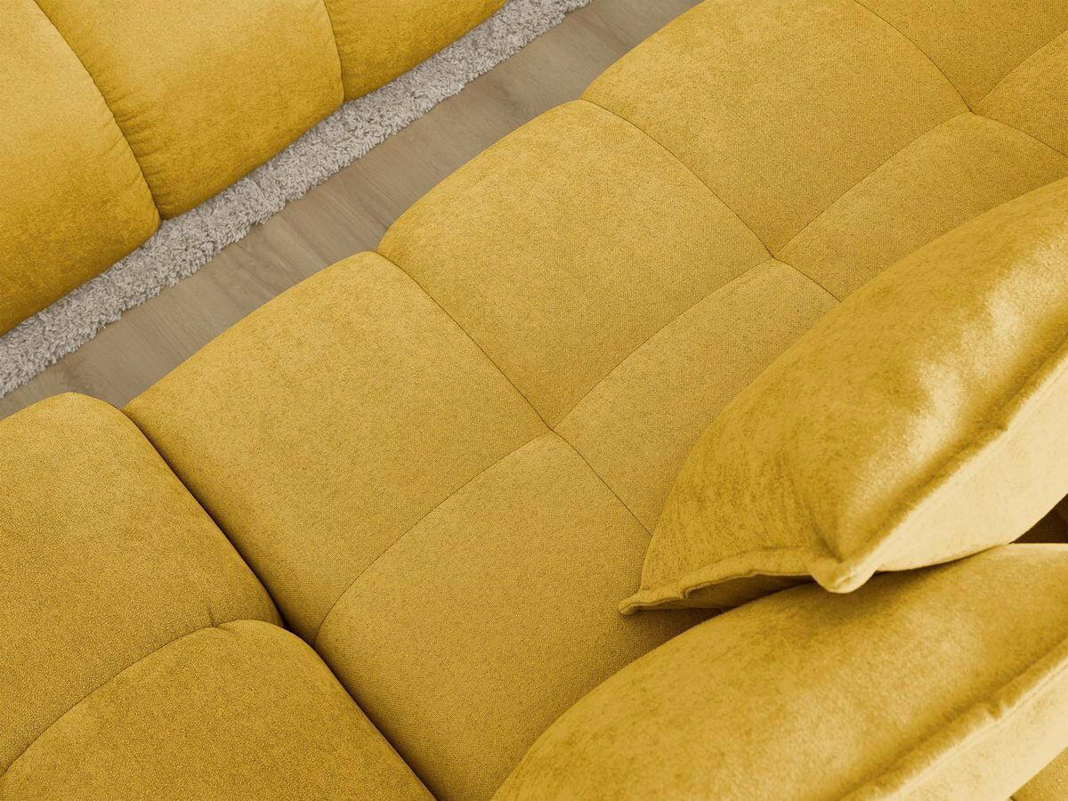 ECKSCHLAFSOFA EVEREST  mit Rücken echt, Armteil links, Armteil rechts Struktur Gelb  - Gelb/Schwarz, MODERN, Kunststoff/Textil (180/318cm) - Livetastic