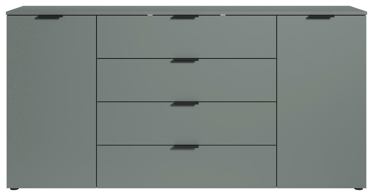 KOMODA S VRATIMA - žalfijazelena/crna, Osnovno, pločasti materijal/plastika (180/90/40cm) - Xora