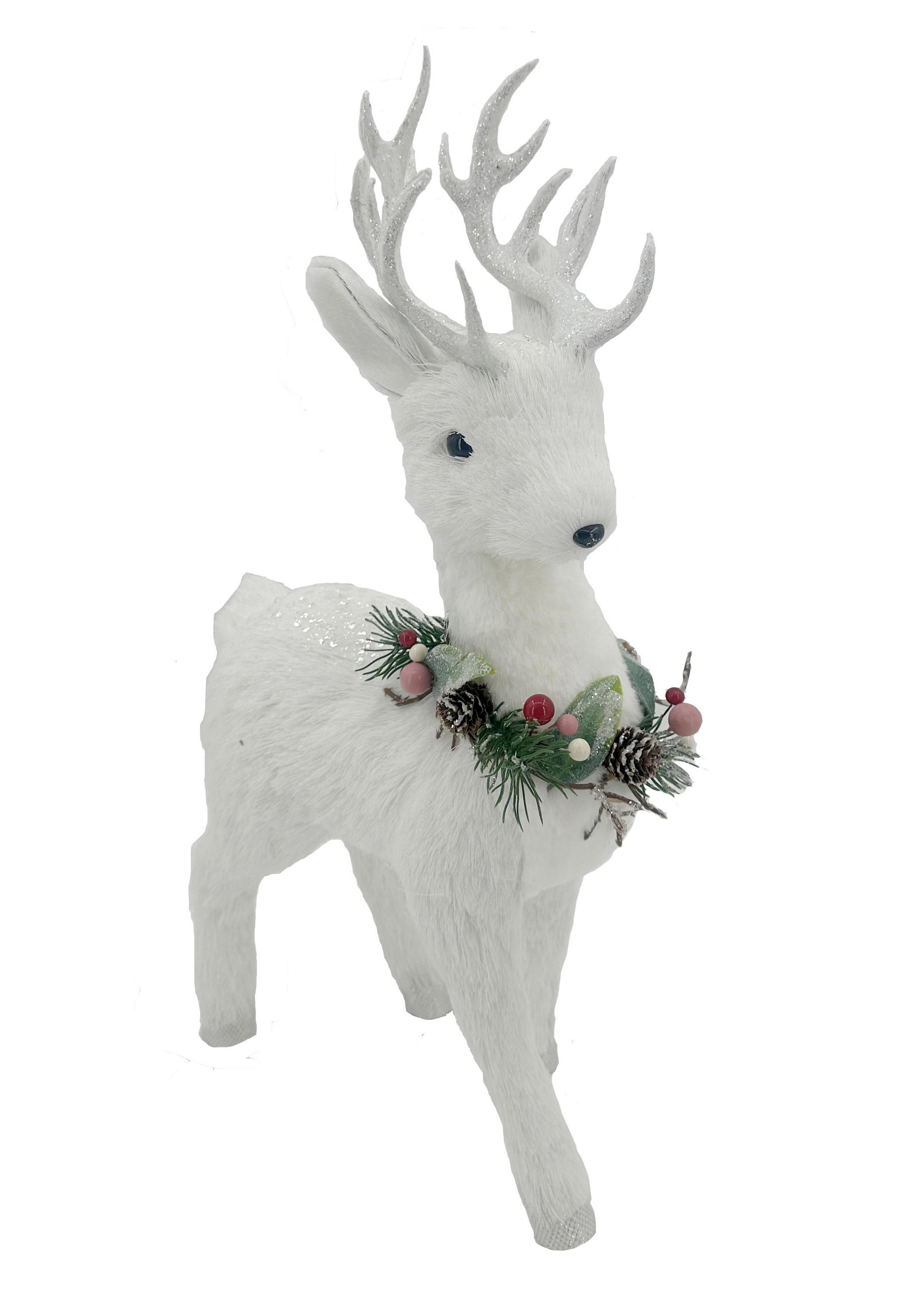 DÍSZ ŐZ - fehér, Lifestyle, műanyag/textil (28/12/51cm) - X-Mas