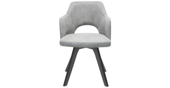 ARMLEHNSTUHL in Grau, Schwarz - Schwarz/Grau, Design, Holz/Textil (53/81/60cm) - Venda