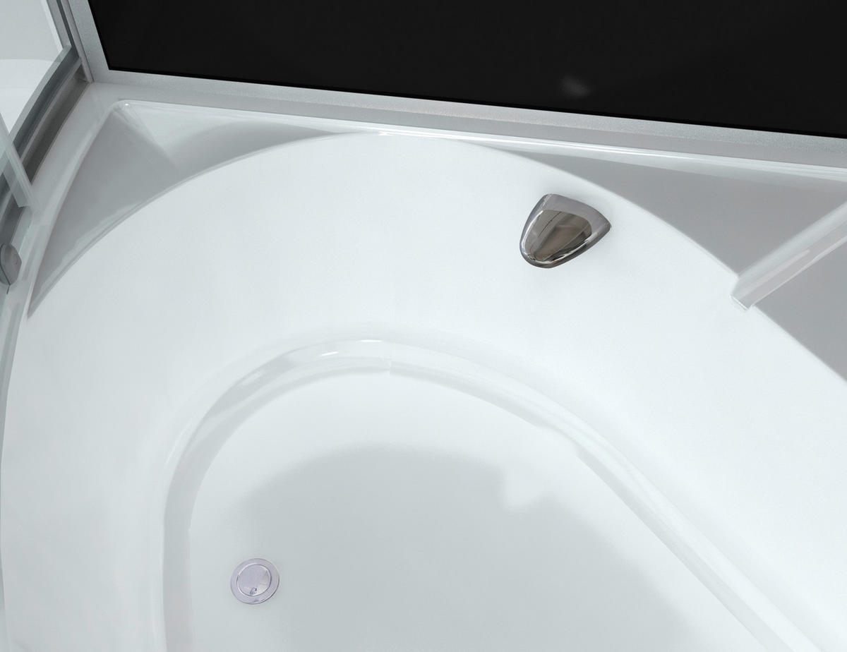 DAMPFDUSCHE 130/130/229 cm  in  - Schwarz/Weiß, Basics, Glas (130/130/229cm) - Sanotechnik