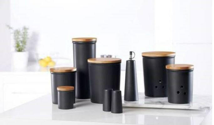 VORRATSDOSE Jasper 1,8 L  - Schwarz/Braun, KONVENTIONELL, Keramik/Holz (15/19cm) - Ritzenhoff Breker