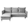 ECKSOFA Grau Flachgewebe  - Schwarz/Grau, Design, Holz/Kunststoff (170/235cm) - MID.YOU