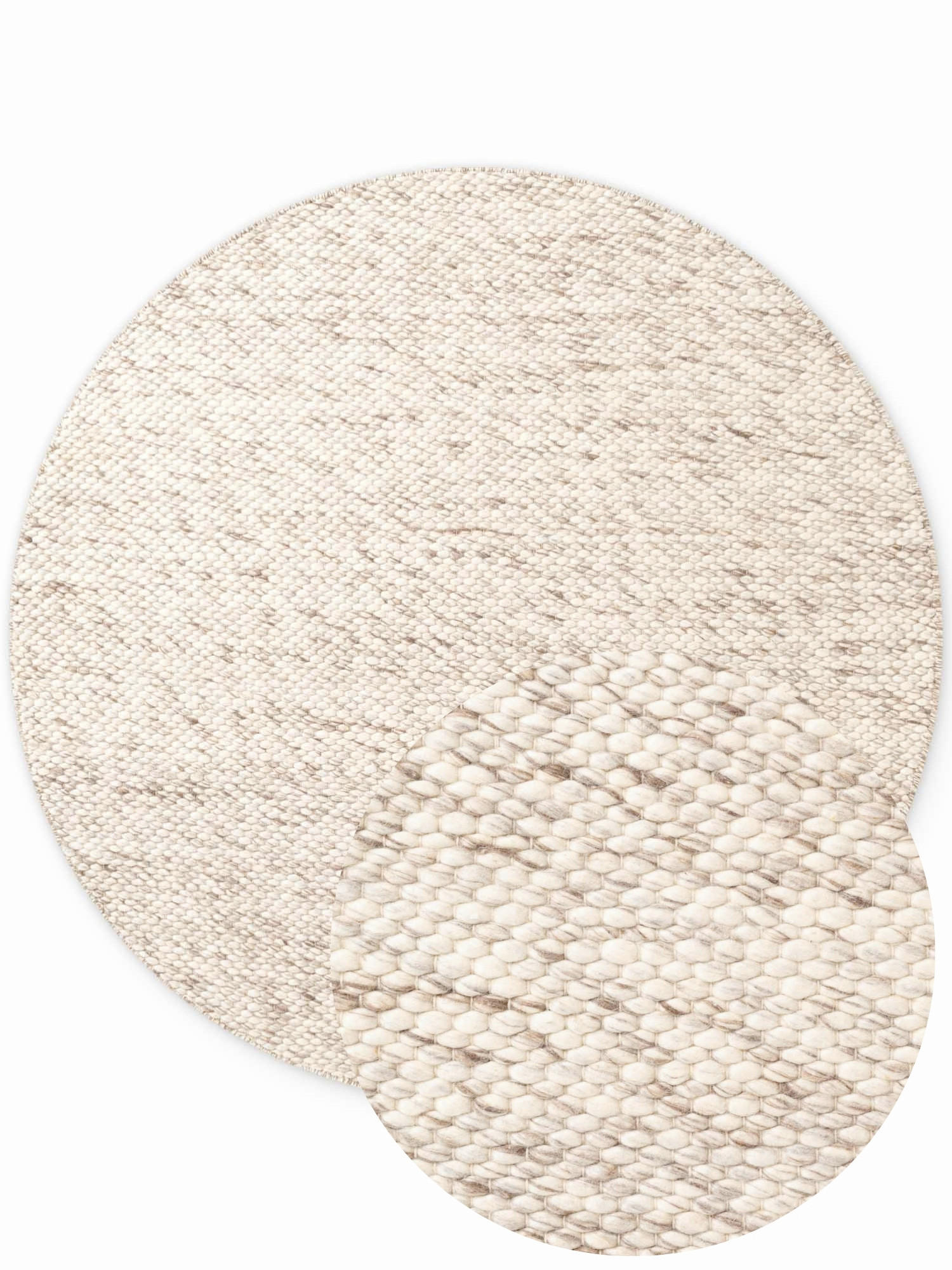 WOLLTEPPICH Wohnzimmer 200 cm Lyon Braun, Creme rund  - Creme/Braun, Basics, Textil (200cm) - Elle Decoration