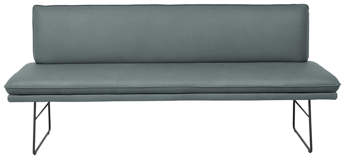 SITZBANK in Metall, Textil Schwarz, Graublau  - Graublau/Schwarz, Design, Textil/Metall (195/87/65cm) - Dieter Knoll