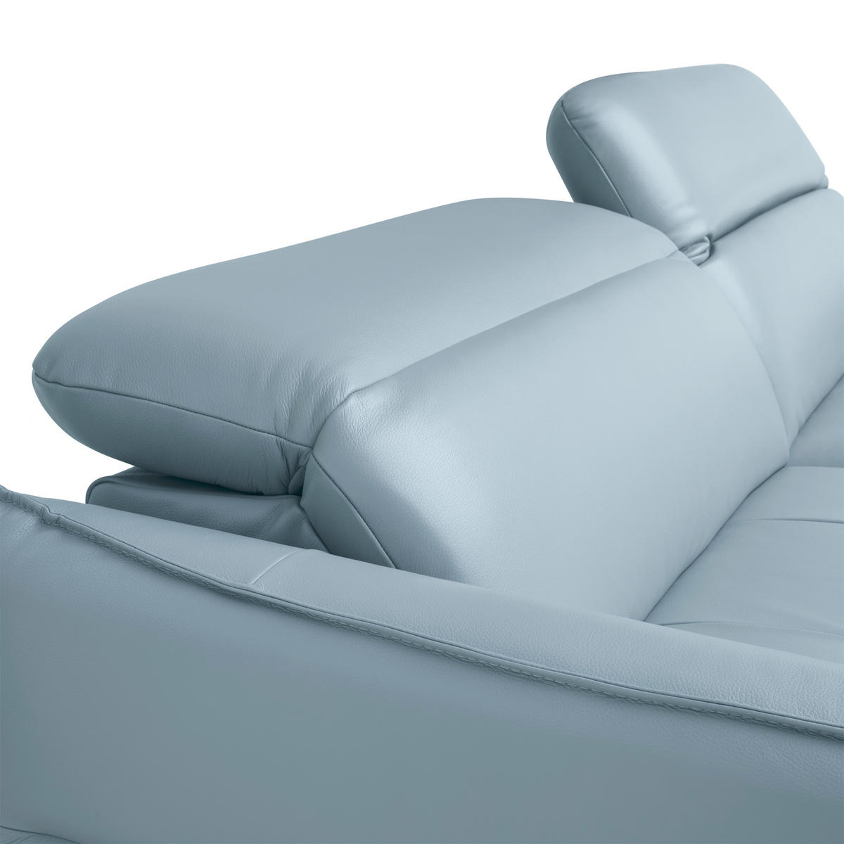 ECKSOFA inkl. Funktionen Blaugrau Echtleder  - Blaugrau/Schwarz, Design, Leder/Metall (246/175cm) - Celina Home