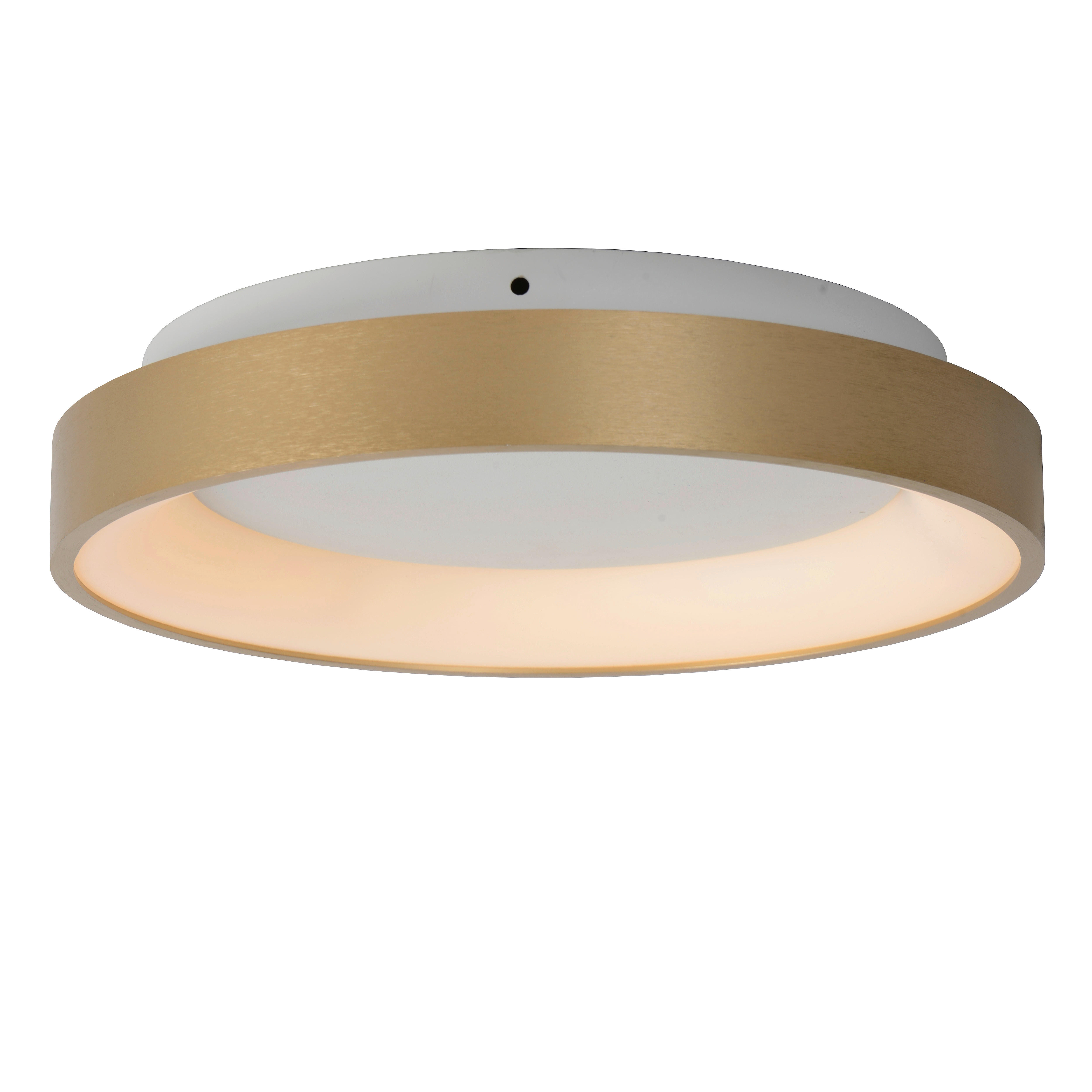 LED-DECKENLEUCHTE  28/6 cm    - Messingfarben/Opal, Design, Kunststoff/Metall (28/6cm) - Lucide