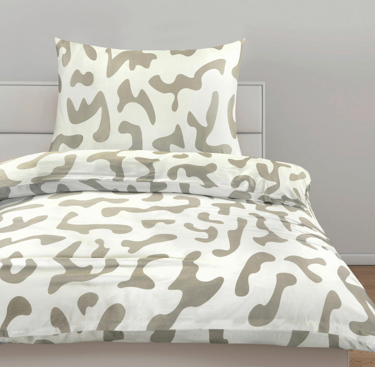 BETTWÄSCHESET Satin 160/210 cm  100 cm/65 cm  - Weiss/Champagner, Basics, Textil (160/210cm) - Ambiente