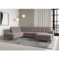 WOHNLANDSCHAFT Taupe Flachgewebe  - Taupe/Schwarz, MODERN, Textil/Metall (212/319/164cm) - Sit & More