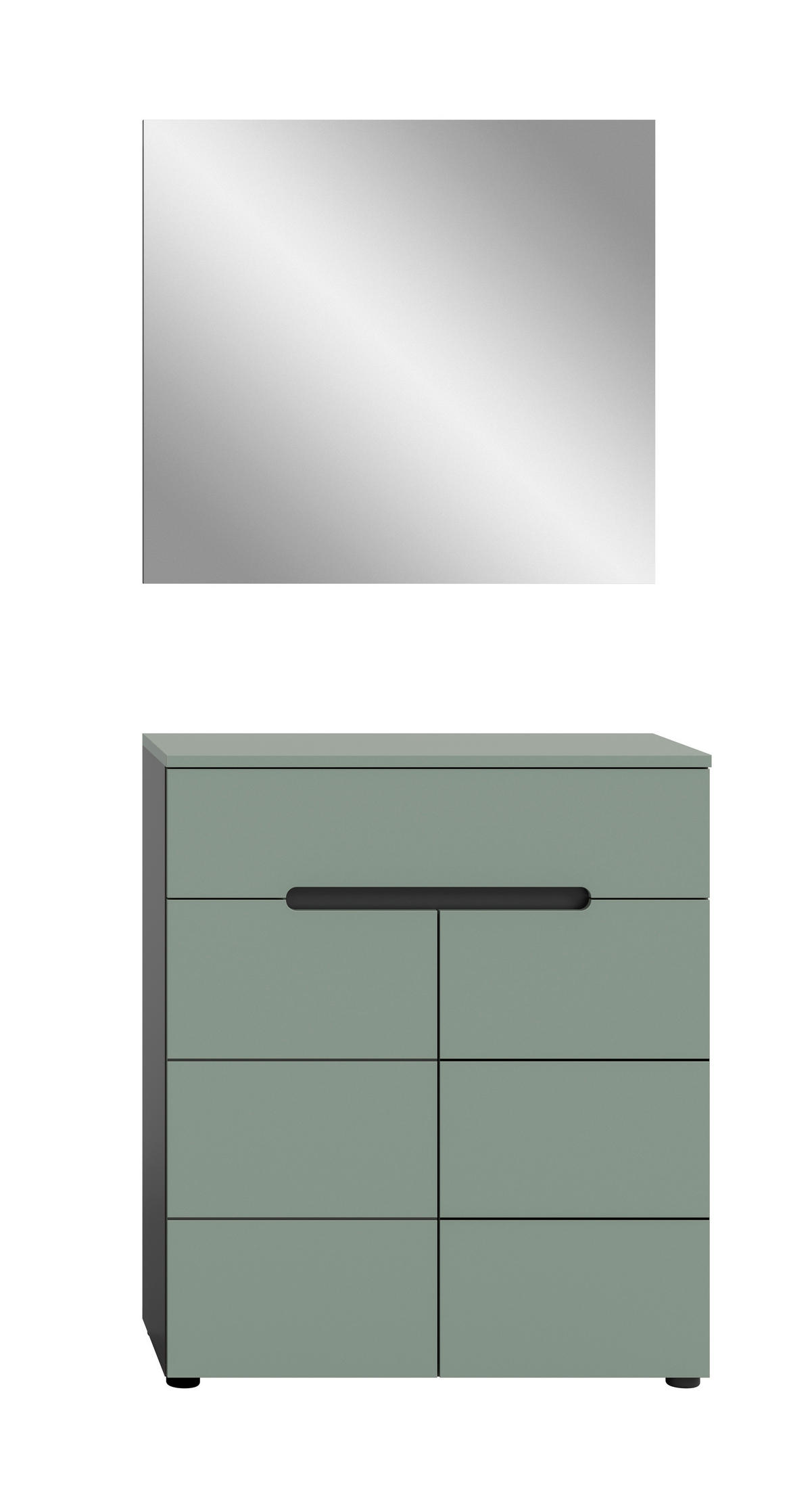 GARDEROBE 2-teilig  in 80/190/37 cm  - Graugrün/Grau, Design, Holzwerkstoff (80/190/37cm) - Livetastic