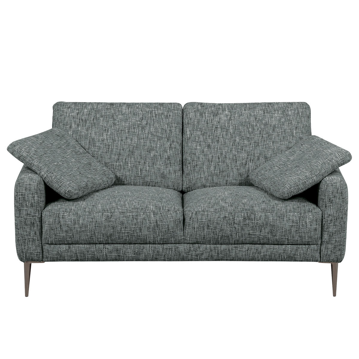 2-SITZER-SOFA Webstoff Anthrazit  - Anthrazit/Schwarzchrom, Design, Textil/Metall (157/85/92cm) - Livetastic