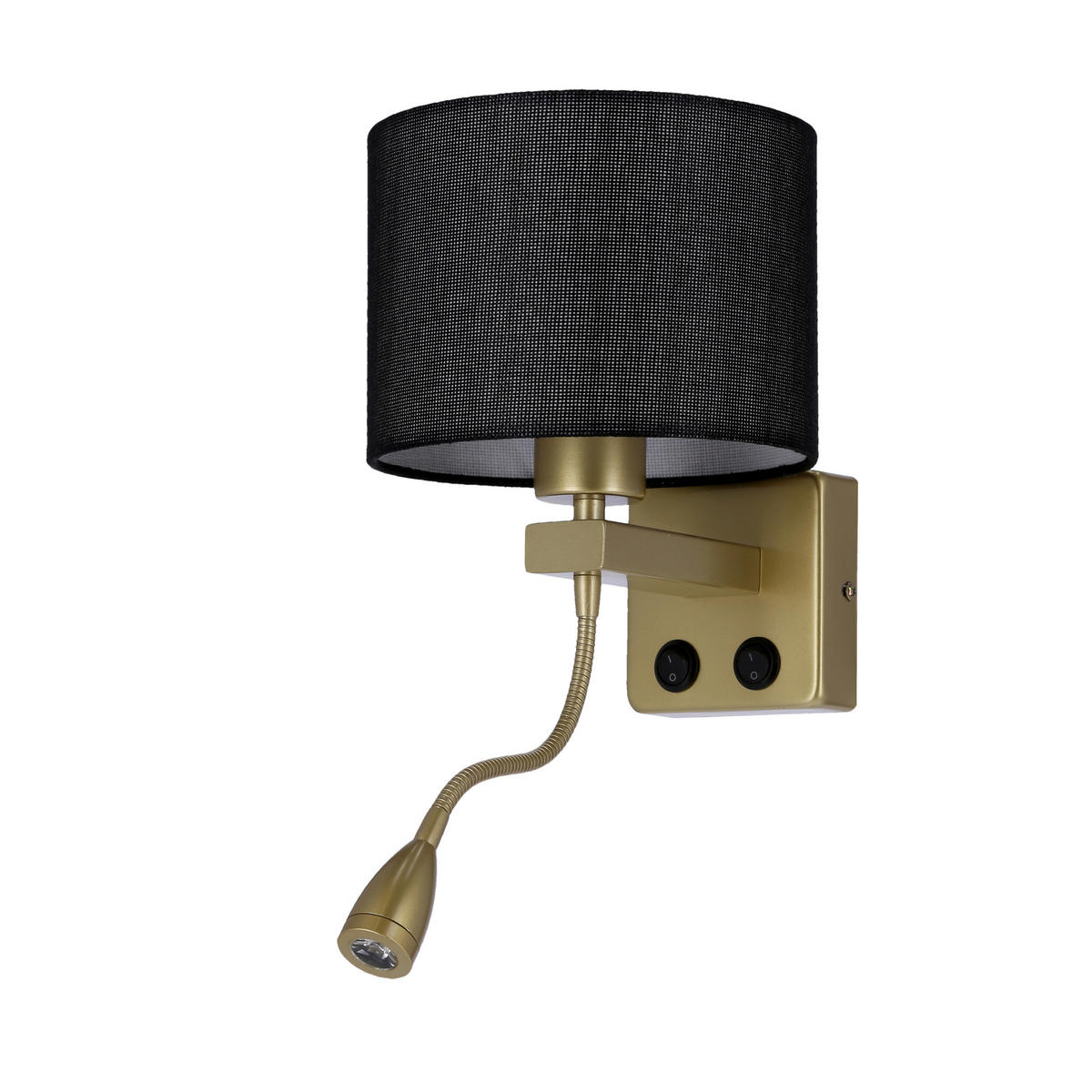 VÄGGLAMPA Polo 18/22/44 cm   - svart/guldfärgad, Basics, metall/plast (18/22/44cm)