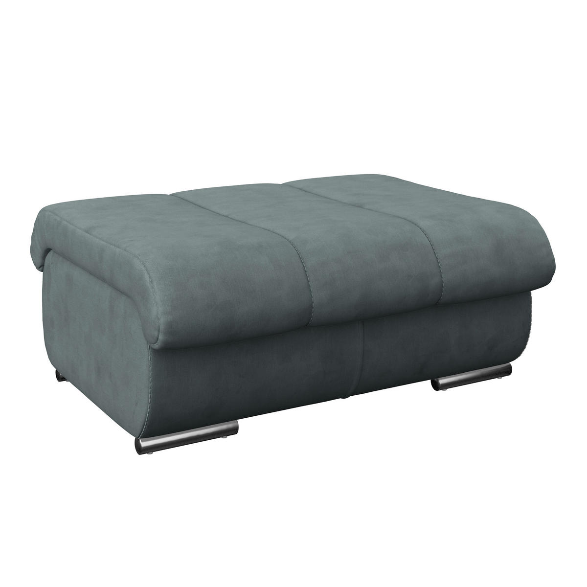 HOCKER Mikrofaser Grau  - Chromfarben/Grau, MODERN, Textil/Metall (100/43/80cm) - MID.YOU