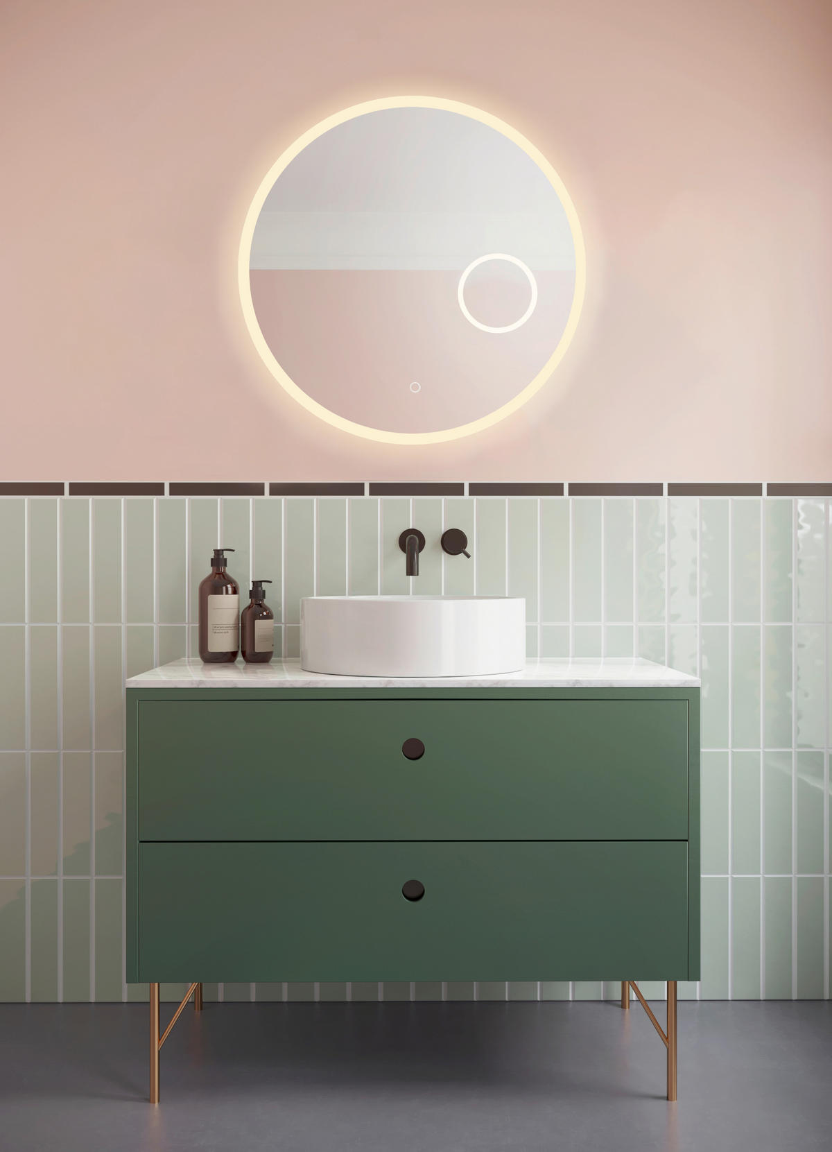 BADEZIMMERSPIEGEL 60/60/8 cm  - Silberfarben, MODERN, Glas (60/60/8cm)