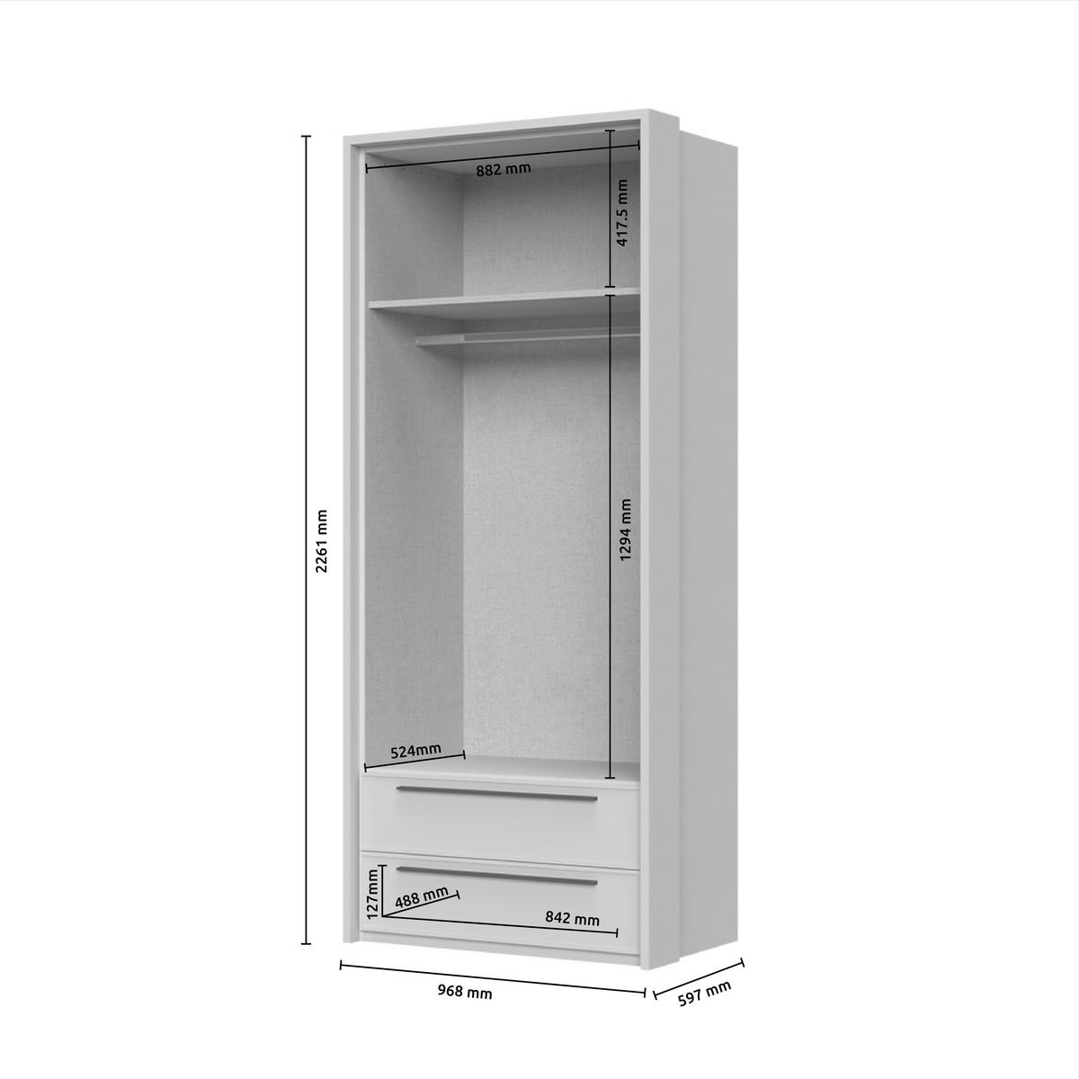 ORMAR SA KLASIČNIM VRATIMA kašmir  97/226/60 cm  - kašmir, Dizajnerski, metal/pločasti materijal (97/226/60cm)