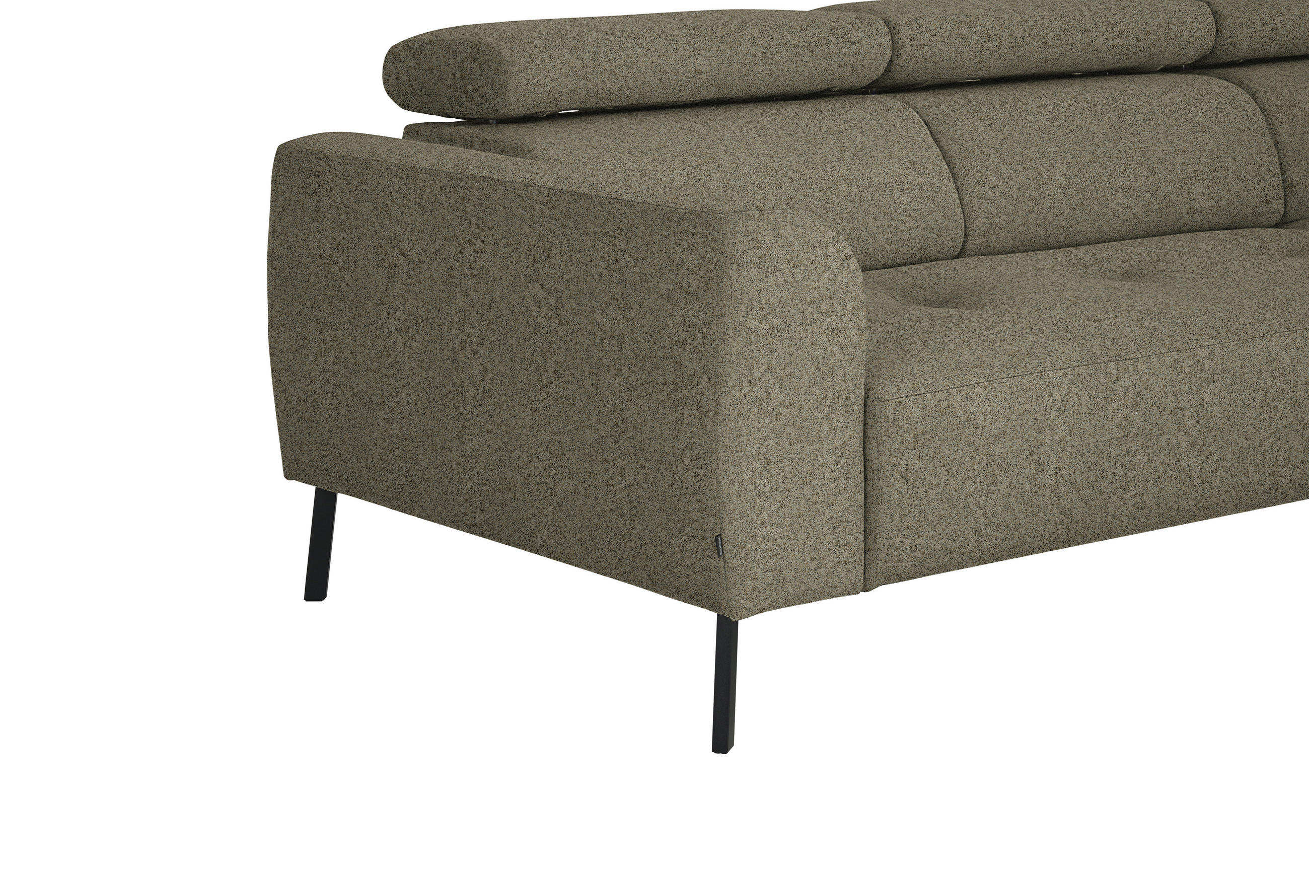 ECKSOFA  in Struktur Hellbraun  280/205 cm  - Hellbraun/Schwarz, Design, Textil/Metall (280/205cm) - Xora